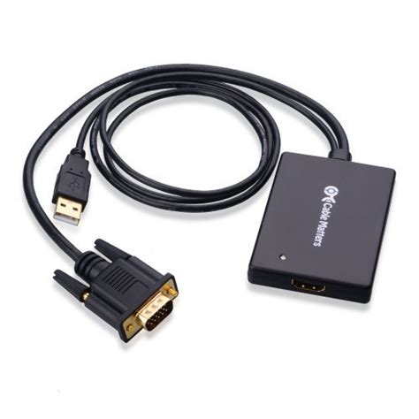 Buy Cable Matters Portable VGA to HDMI Scaler/Converter 1080P in Black ...