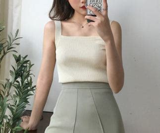 Shop Cream Square Neck Tank Top - for Women | OUTZIDR | Gen-Z Style