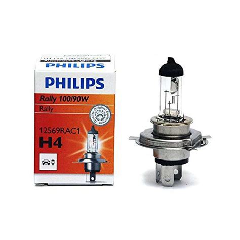 Philips Rally 12569RAC1 P43T H4 Bulb (12V,100/90W,Set of 2) and Heavy
