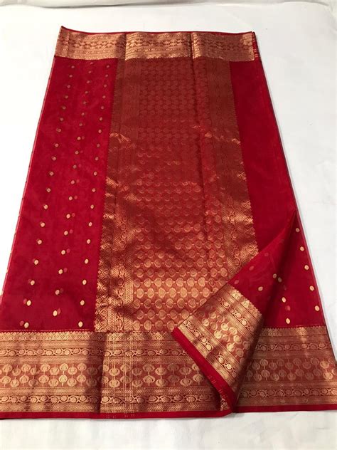 Buy Red Organza Chanderi Silk Saree RA-345 Online in India