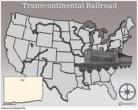 Transcontinental Railroad Map: Storyboard That Lesson Plan