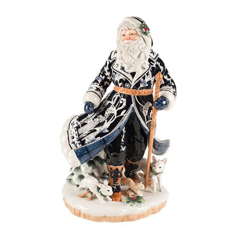 Fitz and Floyd Bristol Holiday Santa Figurine, Blue/White : Amazon.in ...