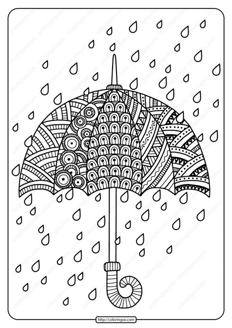 Free Coloring Pages Rain