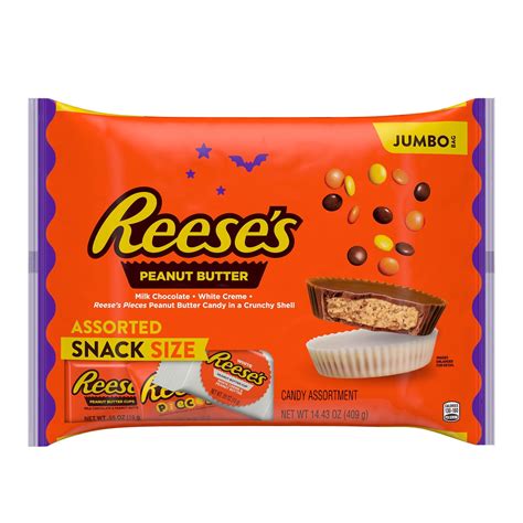Reese's Assorted Chocolate Peanut Butter Halloween Candy, Jumbo Bag 14. ...