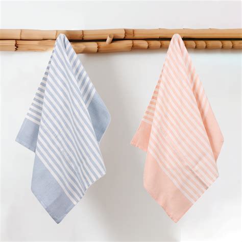 Buy Mush Set of 2 Bamboo Turkish Hand Towels - Peach & Ice Melt ...