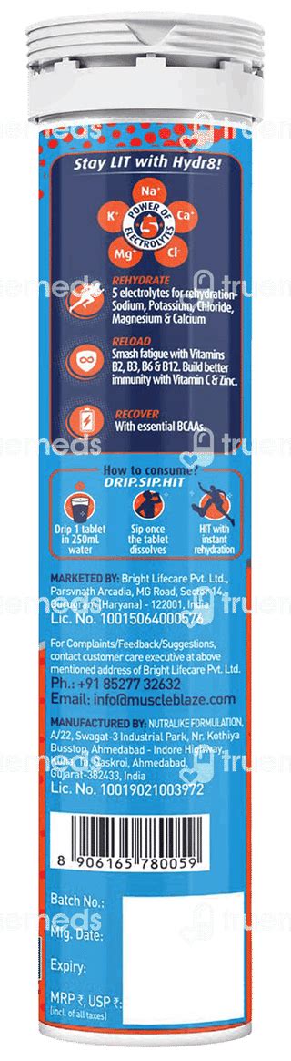 Muscleblaze Fuel One Sports Hydr8 Rehydration Formula Zesty Orange ...