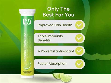 Buy Lukewarm Vitamin C With Zinc Effervescent Tablet - Lemon Flavour ...
