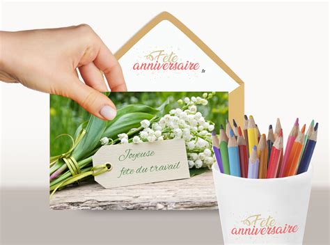 Joyeuse fête du travail - Carte gratuite Carte Muguet 1er mai