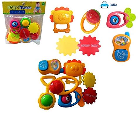 FunBlast Colourful Lovely Attractive Rattles and Teether for Babies ...