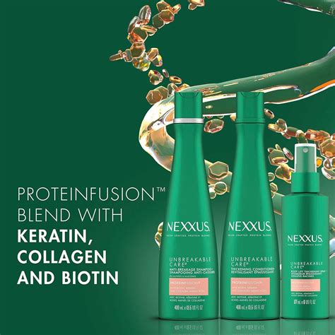 Nexxus Unbreakable Care 3-Piece Regimen Pack for Fine and Thin Hair - Keratin, Collagen, Biotin ...