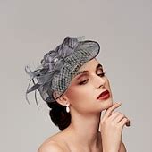 Feathers / Net Fascinators Kentucky Derby Hat/ Headpiece with Feather ...