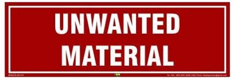 Mr. SAFE Unwanted Material In Eco Vinyl Sticker - Self Adhesive (15 ...