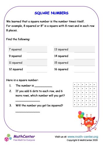 Image result for Math Craft Square Numbers