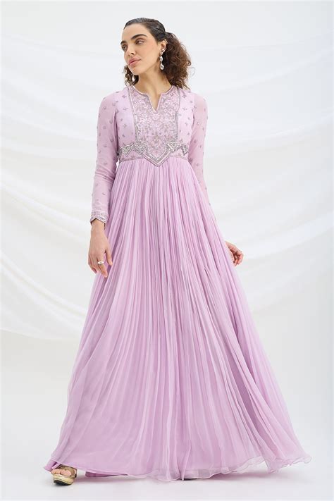 LILAC EMBROIDERED DRESS WITH DUPATTA — GAIA by Archie