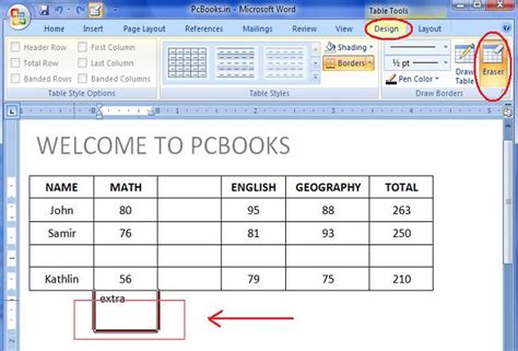 MS-Word Tutorial - Insertion and Deletion of Column, Row and Cell