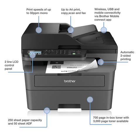 Brother MFC-L2800DW A4 Mono Multifunction Laser Printer - MFCL2800DWZU1