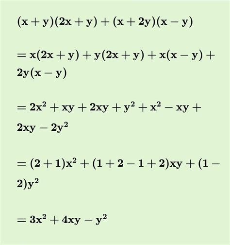 simplify: (x+y)+(x+2y) (x-y) - Brainly.in