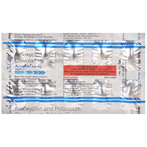 Acuclav 625 mg - Strip of 10 Tablets : Amazon.in: Health & Personal Care