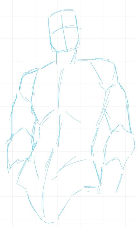Slim Male Body Reference Drawing