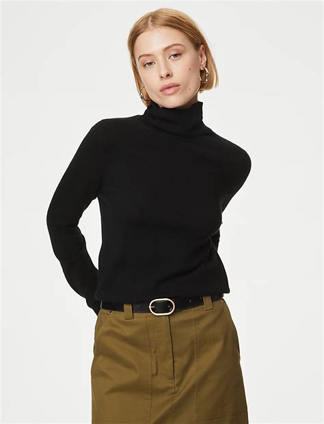 Buy Pure Cashmere Roll Neck Jumper at Marks & Spencer