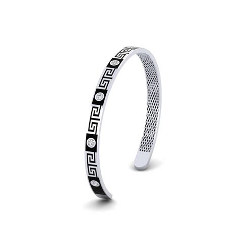 Order Men's Bracelet Rime in Round cut 0.56 Carat White Silver Diamond ...