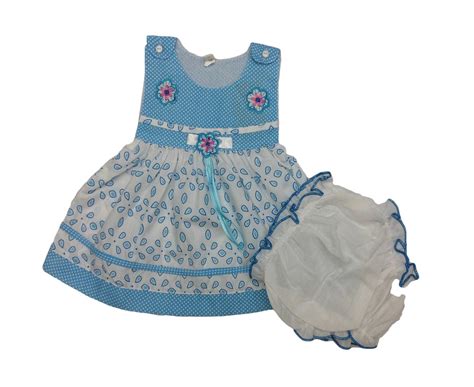 Buy Gogri's Blue Coloured Baby Frock with Chaddi (Size14) at Amazon.in