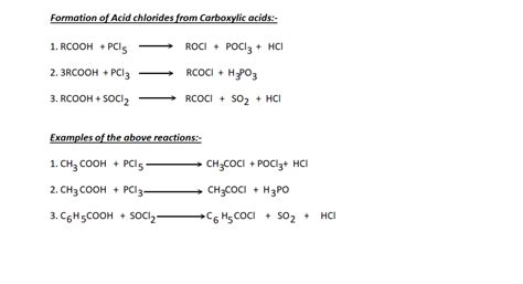 Formation of Acid chlorides from Carboxylic Acids. – The Unconditional Guru