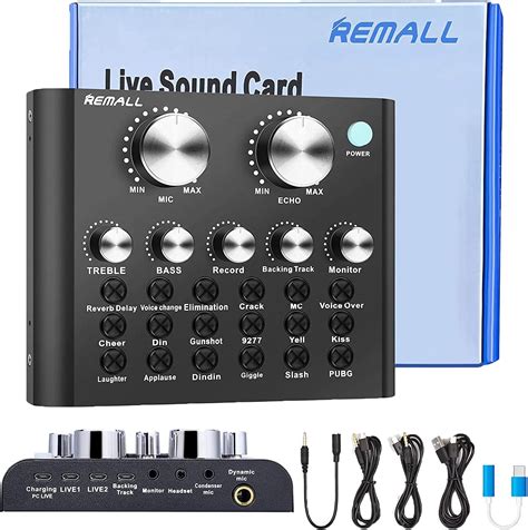 Buy V8 Sound Card, REMALL Voice Changer for Sound Effects Board，Live ...