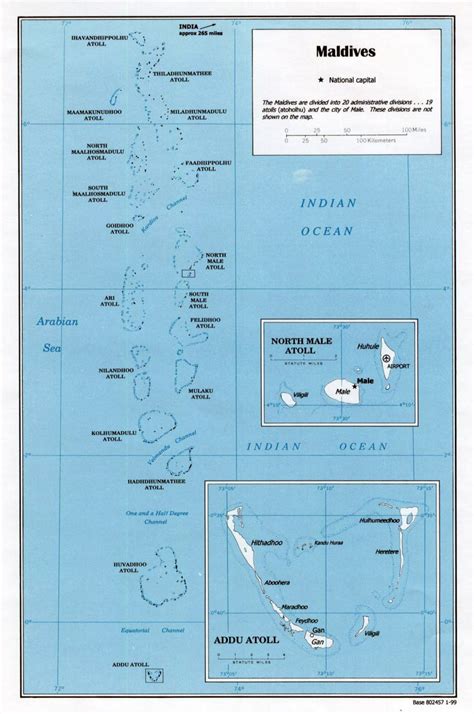 Detailed political map of Maldives - 1999 | Maldives | Asia | Mapsland | Maps of the World