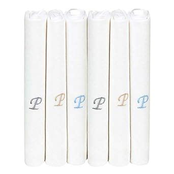 Buy Bonjour Men's Premium White Cotton Handkerchief With Alphabetical ...