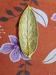 KridayKraft Hand Crafted Metal Leaf Shape Tray with Collectible Art ...