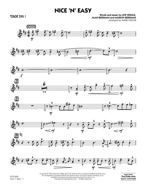 Tenor Sax Songs Easy at Priscilla Anderson blog