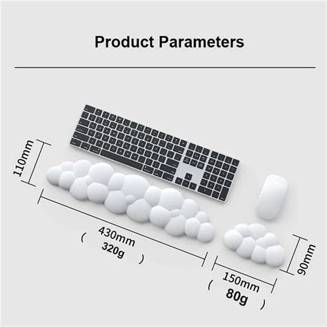 Memory Foam Keyboard Wrist Rest Pad Cloud Shape Anti-slip Wrist Suppor ...