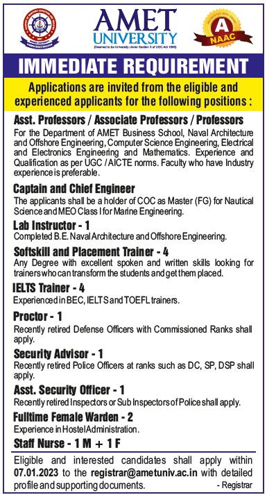 AMET University: Easy job courses | 100% placement opportunity courses ...
