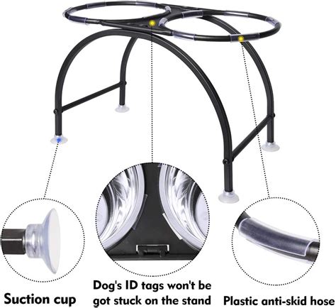 Buy Elevated Dog Bowls Iron Stand Raised Pet Dog Feeder, 2 Removable ...