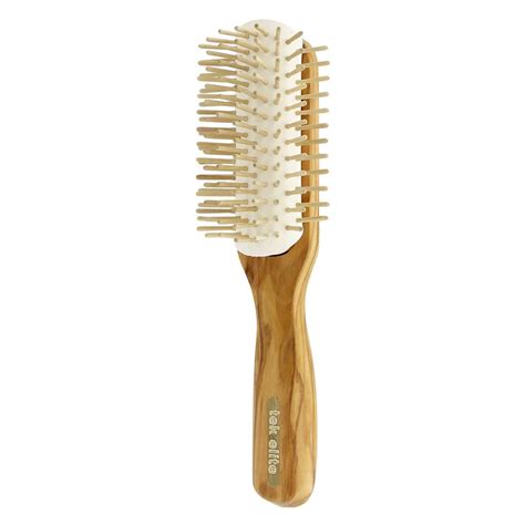 TEK Removable Head Olive Wood Hair Brush with Wooden Bristles, Elite C ...