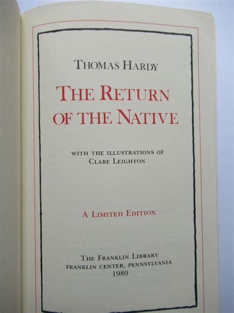 THE RETURN OF THE NATIVE | Thomas Hardy | Limited Edition. The Franklin ...