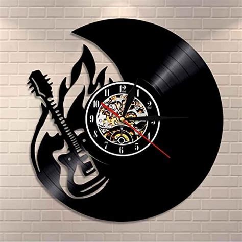 Buy Wall Clock 30Cm Play The Guitar Music Instrument Vinyl Record Wall ...