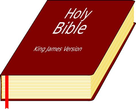 A clipart image of a Holy Bible with the King James Version text on it ...