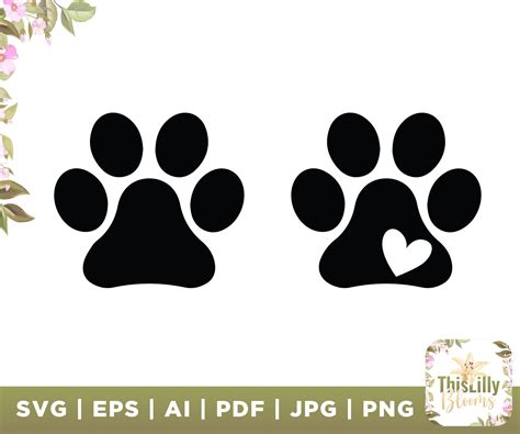 Paw SVG PNG EPS Jpg Digital Download Paw Print Vector Paw - Etsy