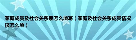 主要社会关系填哪些人精选解读_有亮点