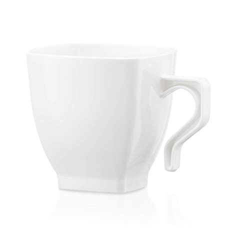 Smarty Had a Party 8 oz. White Square Plastic Coffee Mugs | Wayfair