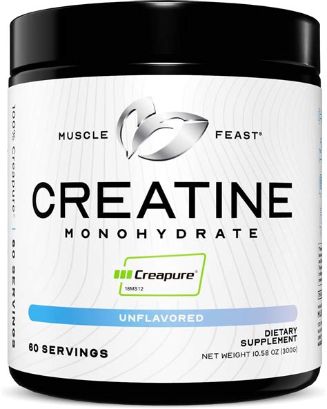 Muscle Feast Creapure Creatine Monohydrate Powder, Vegan Keto Friendly Gluten-Free, Mass Gainer ...