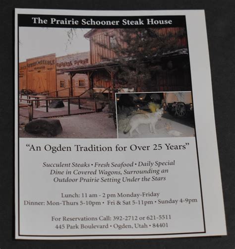 2001 Print Ad Ogden Utah Prairie Schooner Steak House Seafood Dine ...