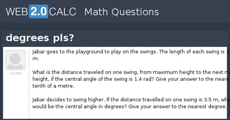 View question - degrees pls?
