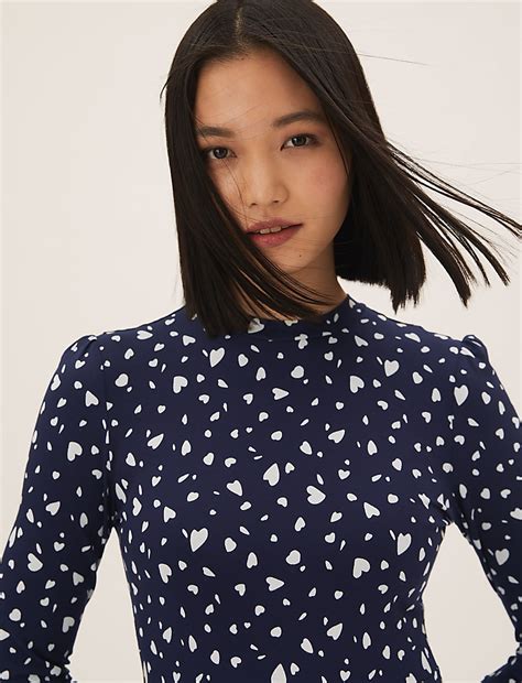 Buy Jersey Printed Knee Length Skater Dress at Marks & Spencer