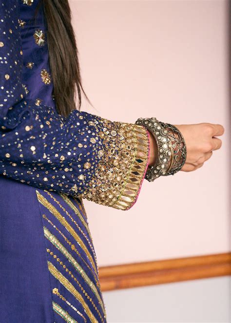 After Hours Purple Panel Embroidered Kurta Set – Raji Ramniq