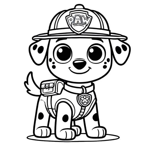 Kolorowanka Rysować Marshall Psi Patrol 5. Pobierz, wydrukuj lub ...