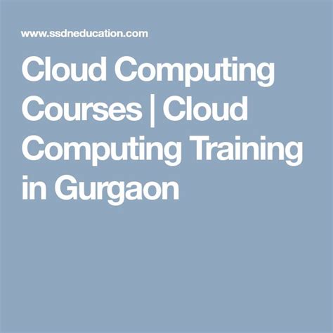 cloud computing courses
