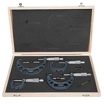 4pcs Metric Outside Micrometers Set 0-4 Inch Professional External ...